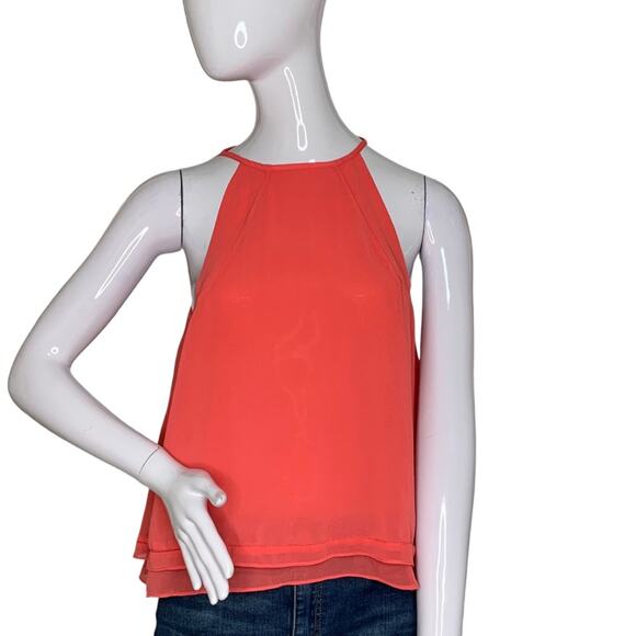 Zara Basic Top Sleeveless Pullover Full Lining Coral Size XS - Picture 1 of 10
